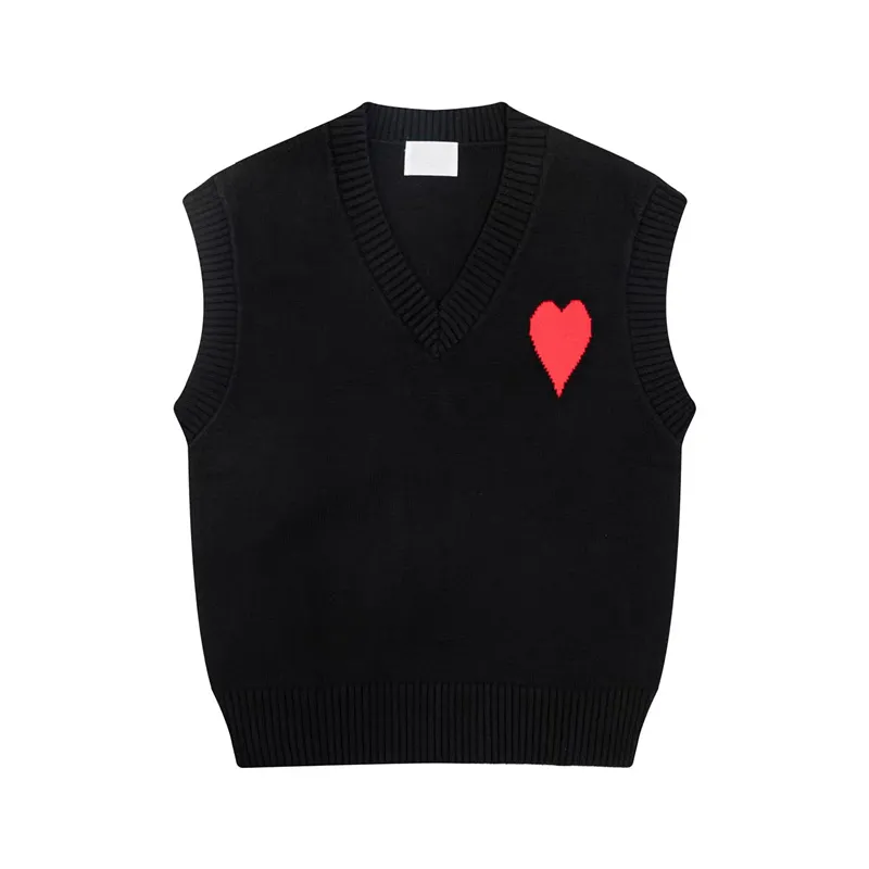 designer sweater tan fashion vest top V neck colorful love letter printing spring autumn college style versatile simple_voghion.com