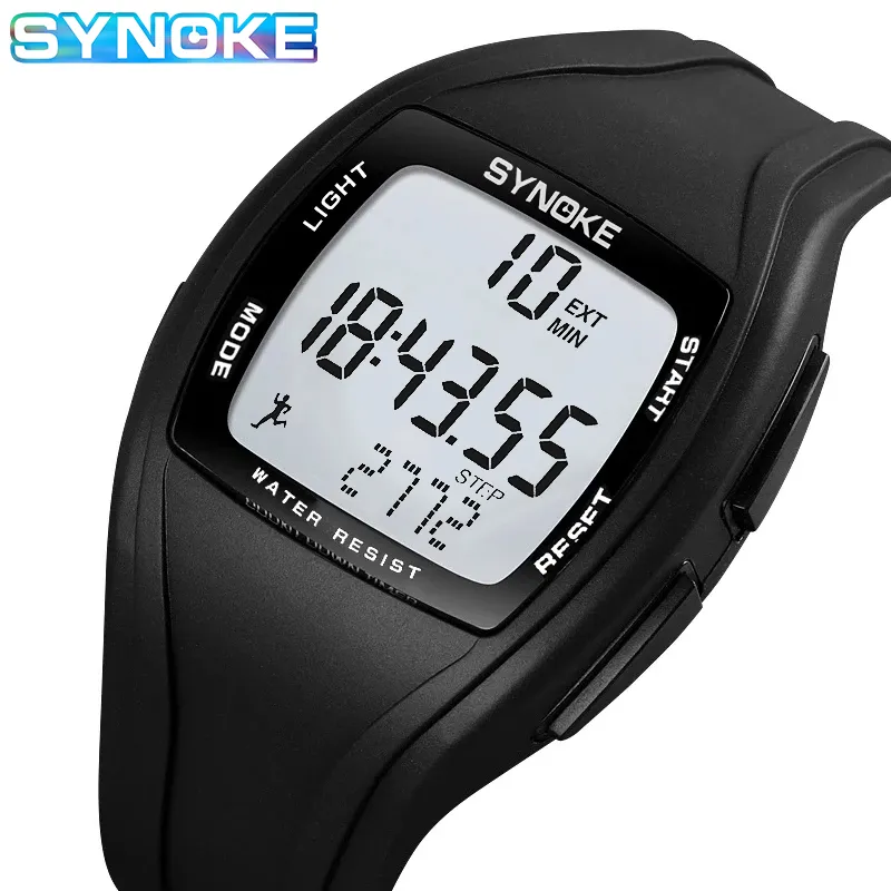SYNOKE montre de sport pour hommes horloge électronique montres alarme LED étanche 3D compteur de pas montre numérique hommes relogio masculino
