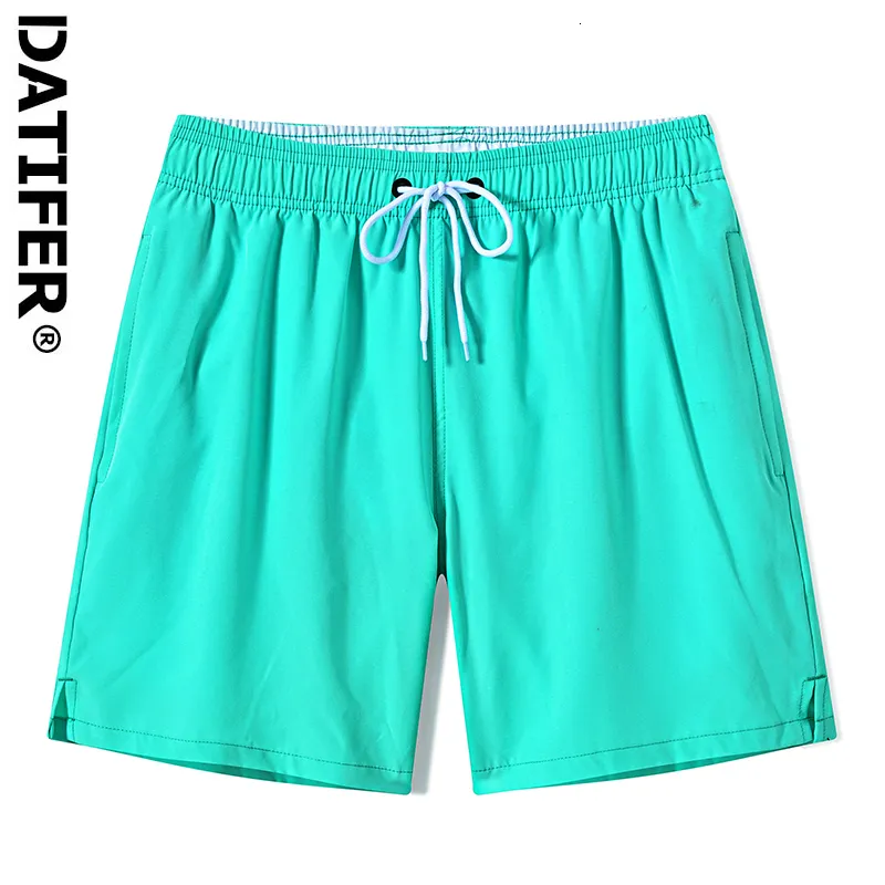 Short Homme DATIFER Short de Bain Homme Été Solide Polyester Spandex Séchage Rapide Surf Sportswear Plage Filet Doublure avec Poches 230711