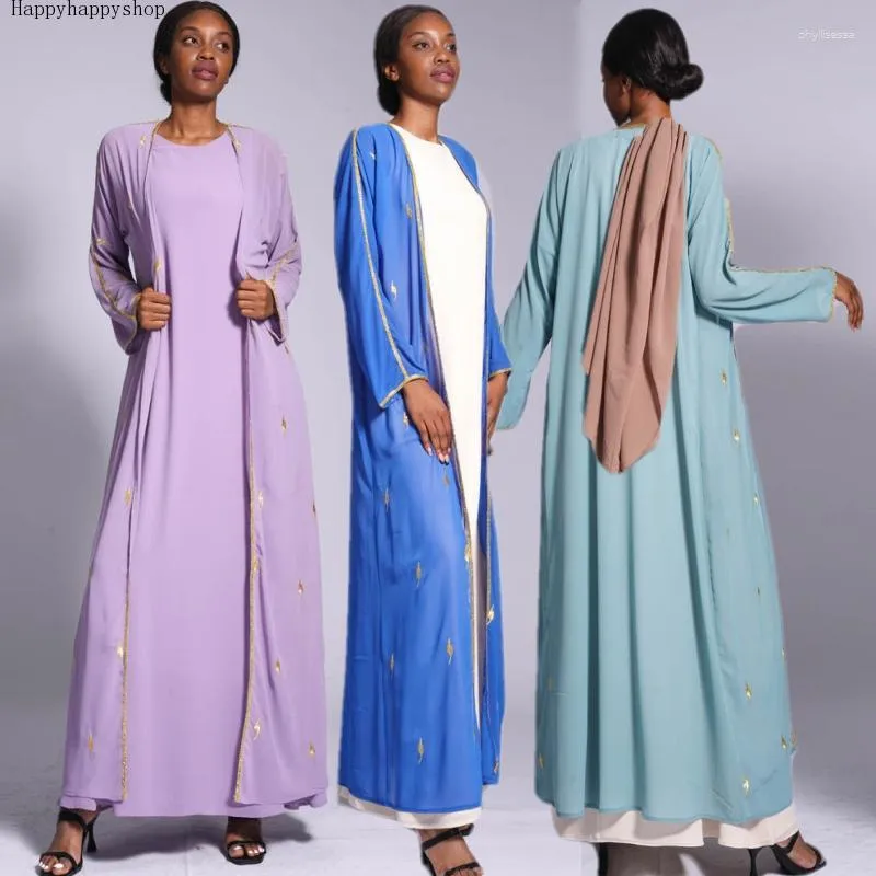 Ethnic Clothing Summer Kimono Sleeve Dubai Chiffon Cardigan Muslim Islamic Abaya Kaftan Dress Women Outwear Ramadan EID Vestidos