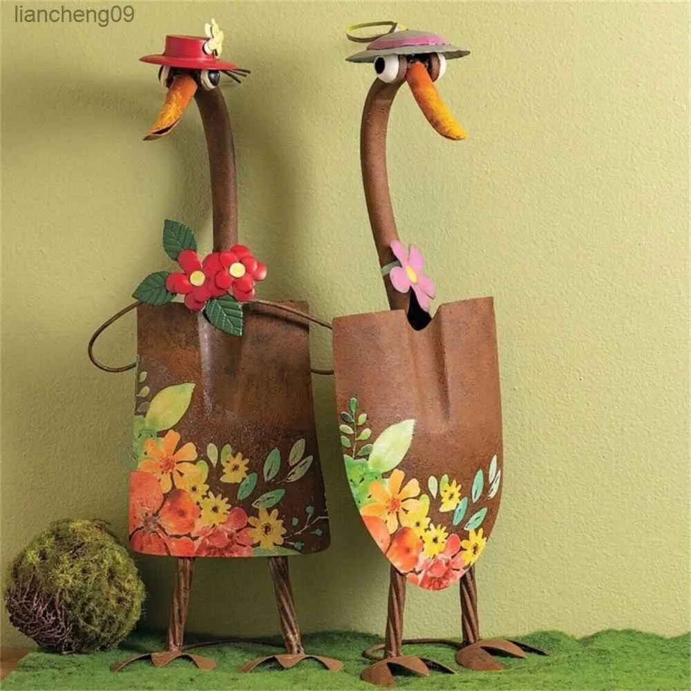 Décor à la maison Micro Paysage Collection Ornements Décoration Artisanat Adorable Canard Pelle Pelle Drôle Statue Jardin Art L230620