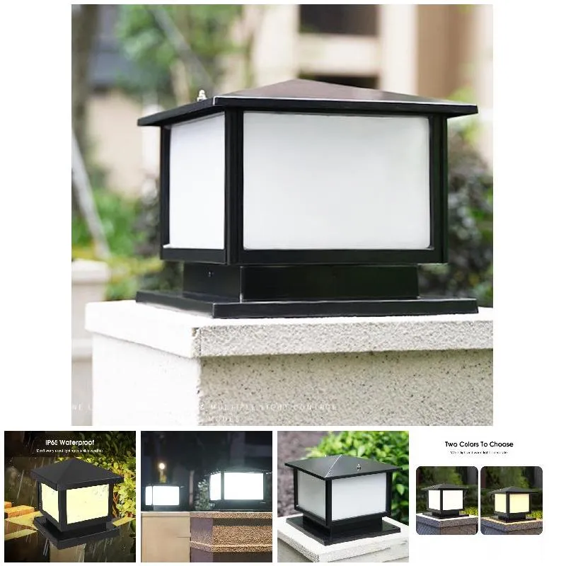 Solar Light Outdoor Waterdichte Solar Post Light Villa Kolom Lamp Hek Poort Pijler Hoofd LED Lamp Voor Huis Poort Patio Tuin