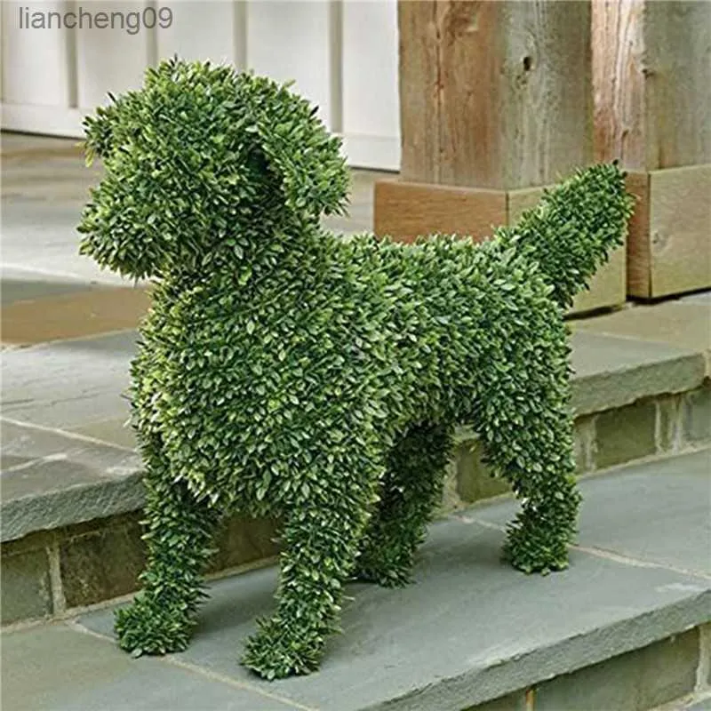 装飾的なおしっこ犬のトピアリー植毛犬の彫刻像剪定や水やりに指を使わずに装飾的なペットの庭の装飾 L230620