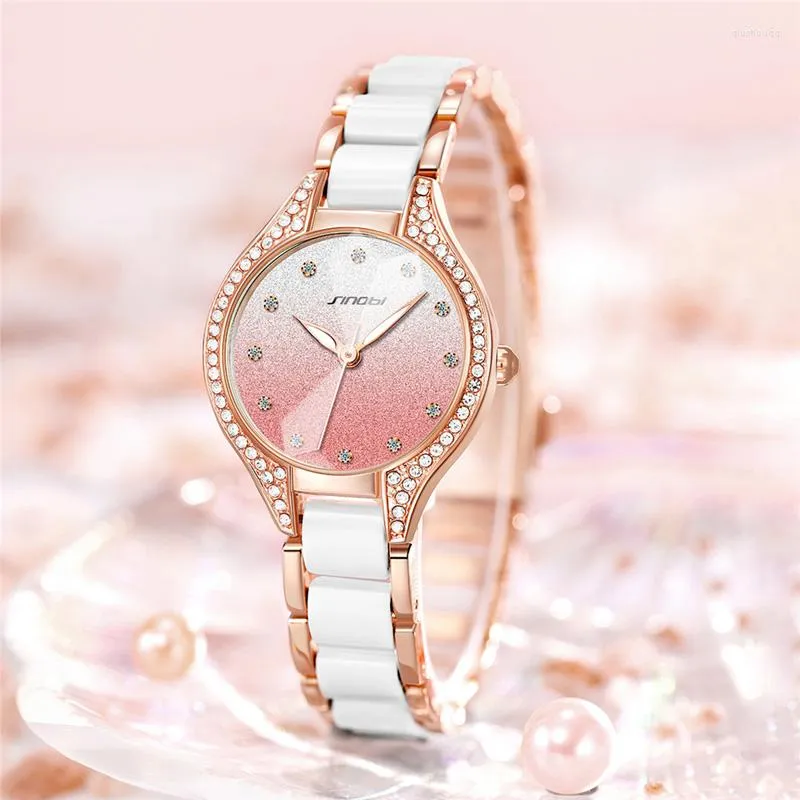 Wristwatches Quartz Watch Ladies Fashion Diamond Waterproof Metal Beads Business Reloj De Seoras