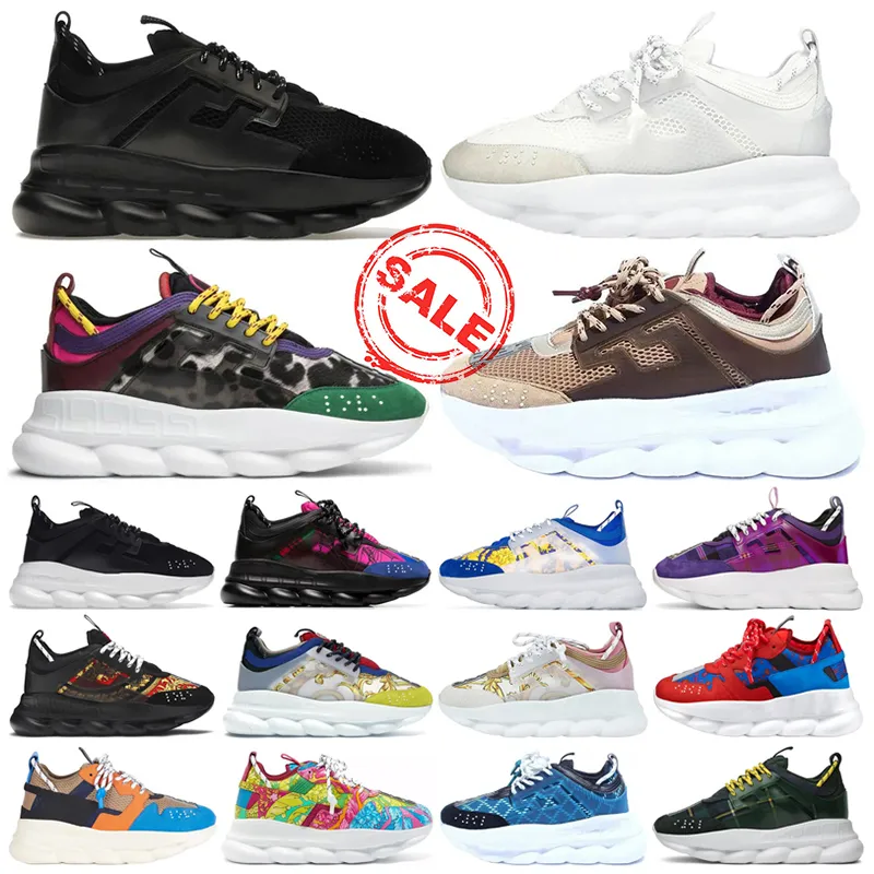 Chain Reaction Designer-Schuhe für Herren und Damen, Plateau-Turnschuhe, Gummi-Wildleder, dreifach schwarz, weiß, blau, rot, Animalier-Freizeittrainer für Herren