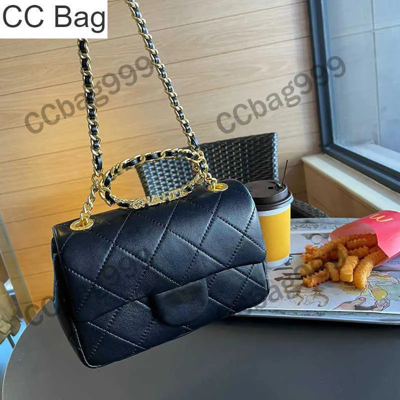 CC Bag 23c Round DiamondEncrusted Letter Portable Totes Bags Echt leer Gouden ketting Klassieke handtassen Luxe Portemonnee Designer Portemonnee Schouder Clutch Bag Vrouwen 17c