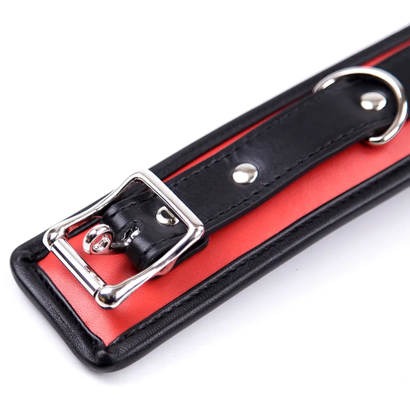 Leather And Iron Chain Link Sponge Filling Bdsm Slave Collars Women Bondage Collar Sex Toys For_voghion.com