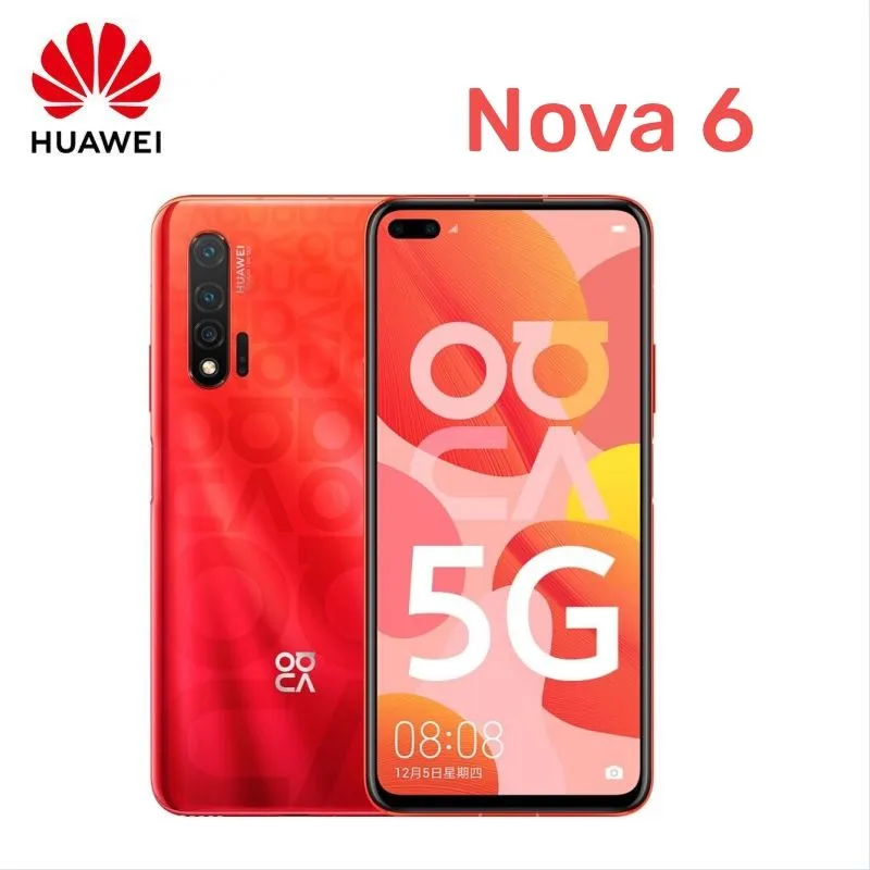 Huawei Nova 6 Smartphone 5G 4G Sieć 6,57 cala 128 GB ROM 8 GB RAM 40MP+32MP CZASOWE CZASOWE INDROID Oryginalny telefon komórkowy