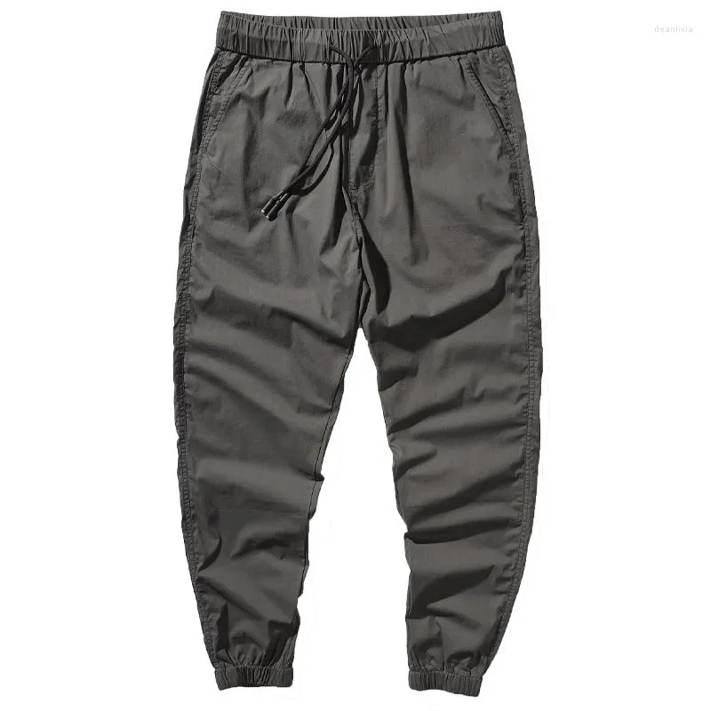 Pantalons pour hommes été japonais rétro glace soie léger décontracté taille élastique cordon de serrage séchage rapide sport cheville longueur pantalon