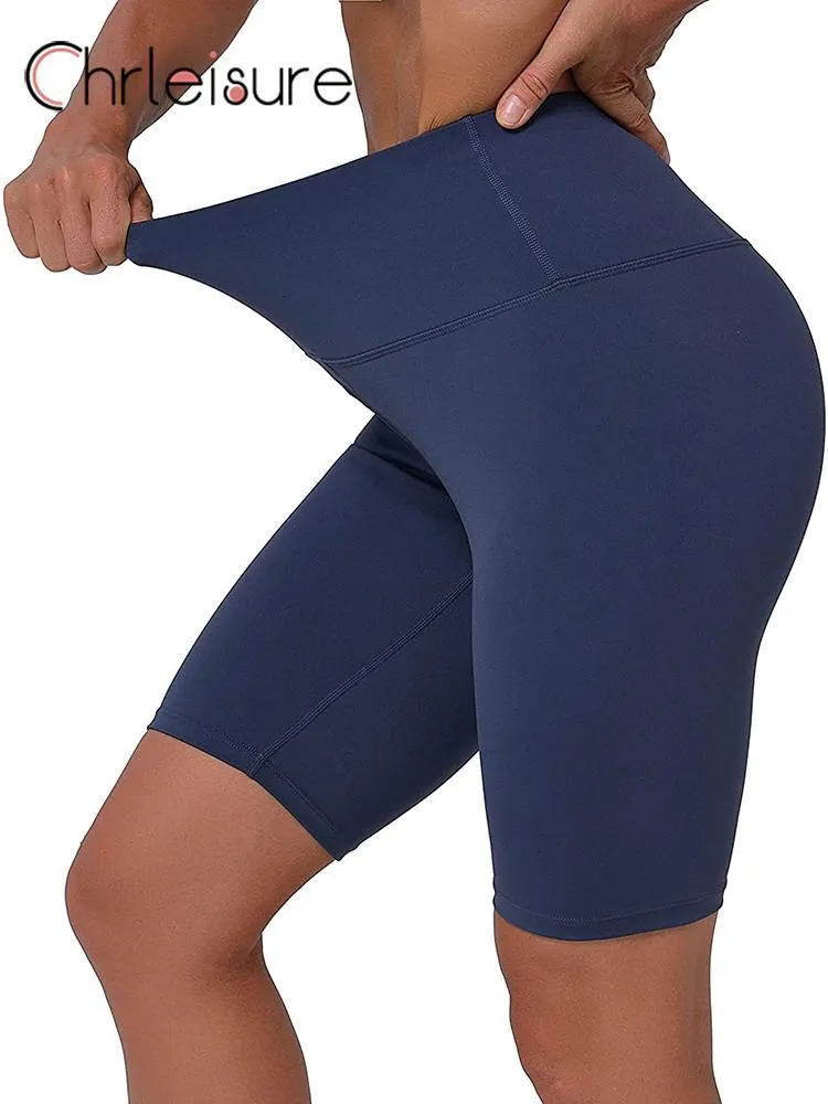 Shorts femininos CHRLEISURE esportivos shorts de ioga push up leggings femininos sexy ciclismo corrida fitness casual cintura alta na altura do joelho shorts de ginástica 230711