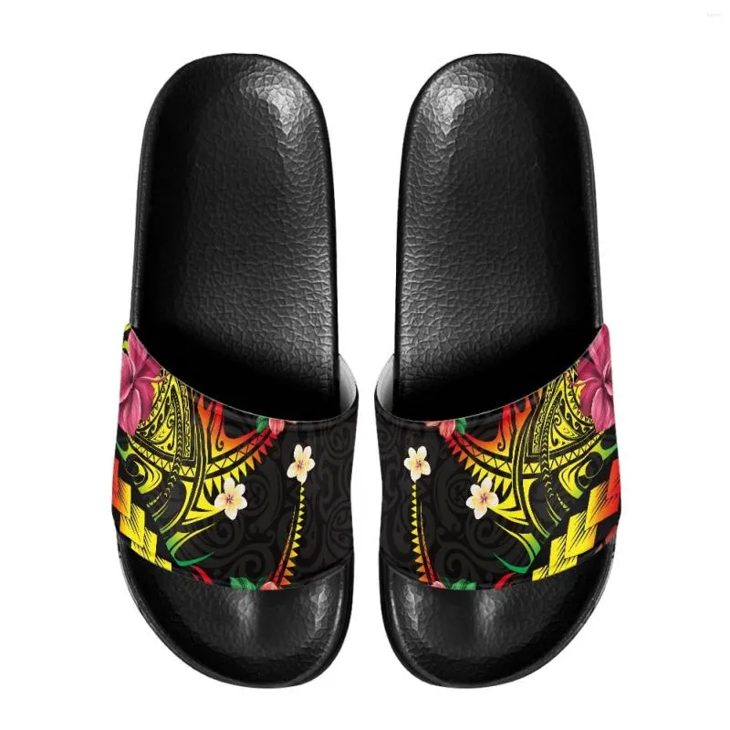 Pantoufles polynésiennes Tribal Pohnpei Totem tatouage imprime été pour hommes mode Sport de plein air anti-dérapant plate-forme chaussures plage Flip