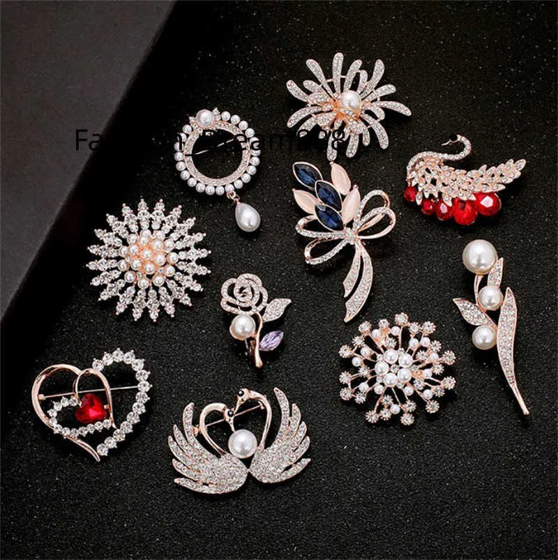 Big Flower Crystal Broş Kadınlar Moda Broş Pin Buket Rhinestone Broşlar ve Pimler Eşarp Klipi Takı Hediyeleri