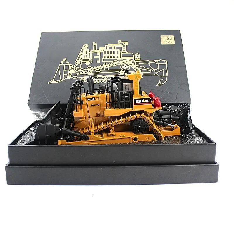 Aircraft Modle Crawler Bulldozer Model Alloy Diecast 1 50 Tracked Engineering Track Car High Simulation Collection Metal Toys For Boys Kid Gift 230710