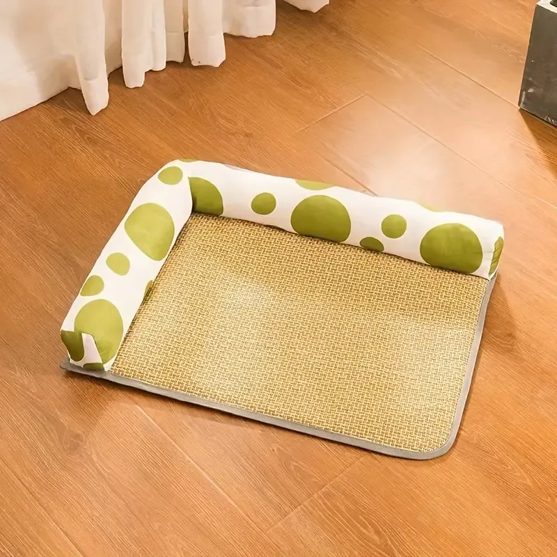 Summer Cat Bed Non-Slip Pet Rattan Mat Cats Cushion Bed Pet Cooling Mat Small Dog Sleeping Pad