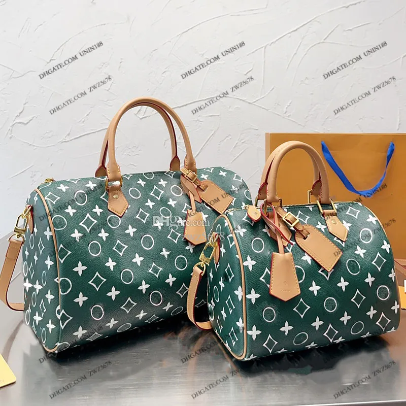 23SS Womens Luxurys Designers Totes Bag Speedy Leather Handbags Flowers Pillow Shouder Crossbody Women Handbag Pouch Purse