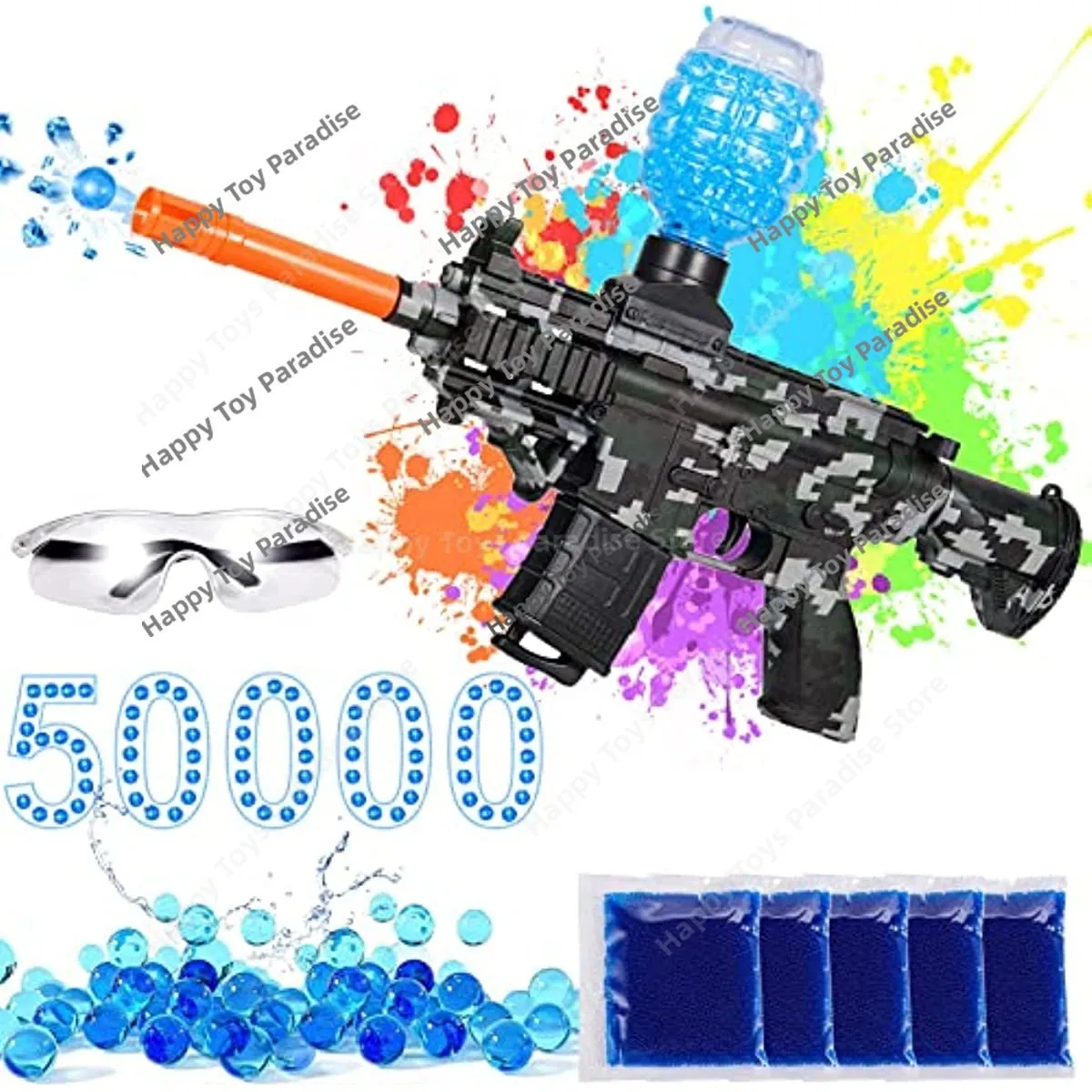 2023 M416 Gel Balls Blaster Gun 2800 Hydrogel Toy Guns Goggles Fighting