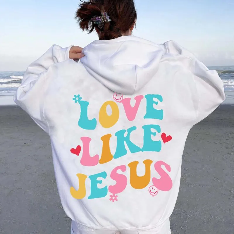 Herren Hoodies 2023 Mode Love Like Jesus Hip-Hop Hoodie Print Sweatshirt für Männer und Frauen Oversize Fleece Big Size Street Style Pullover