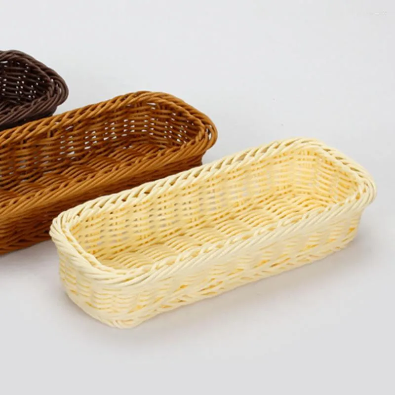 Zestawy obiadowe Łyżka Dekoracyjny kosz Plastikowy tkany pulpit Taca na różne przedmioty Kosze uniwersalne Organizer na sztućce