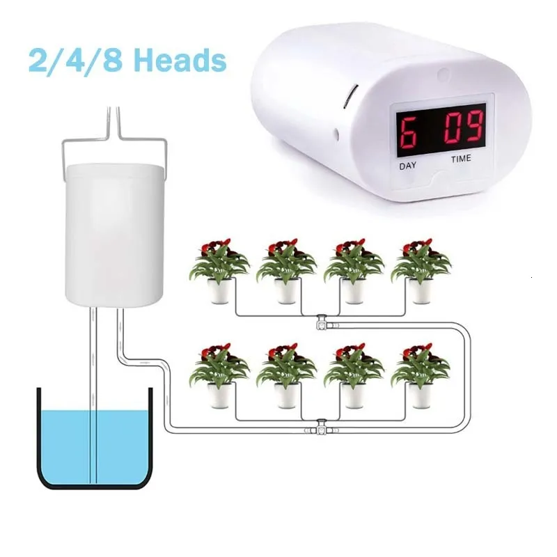 Watering Apparatuur Hoofd Automatische Besproeiingspomp Controller Bloemen Planten Sprinkler Druppelirrigatie Apparaat Pomp Timer Systeem Tuingereedschap 2/4/8 Hoofd 230710