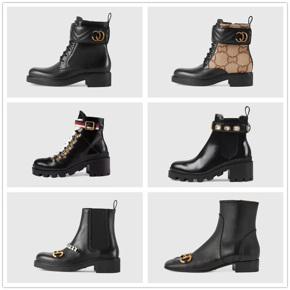 Luksusowe buty designerskie damskie botki Star Shoes platforma masywne obcasy Martin klamra diamentowa prawdziwa skóra Outdoor Winter Botas Mujer