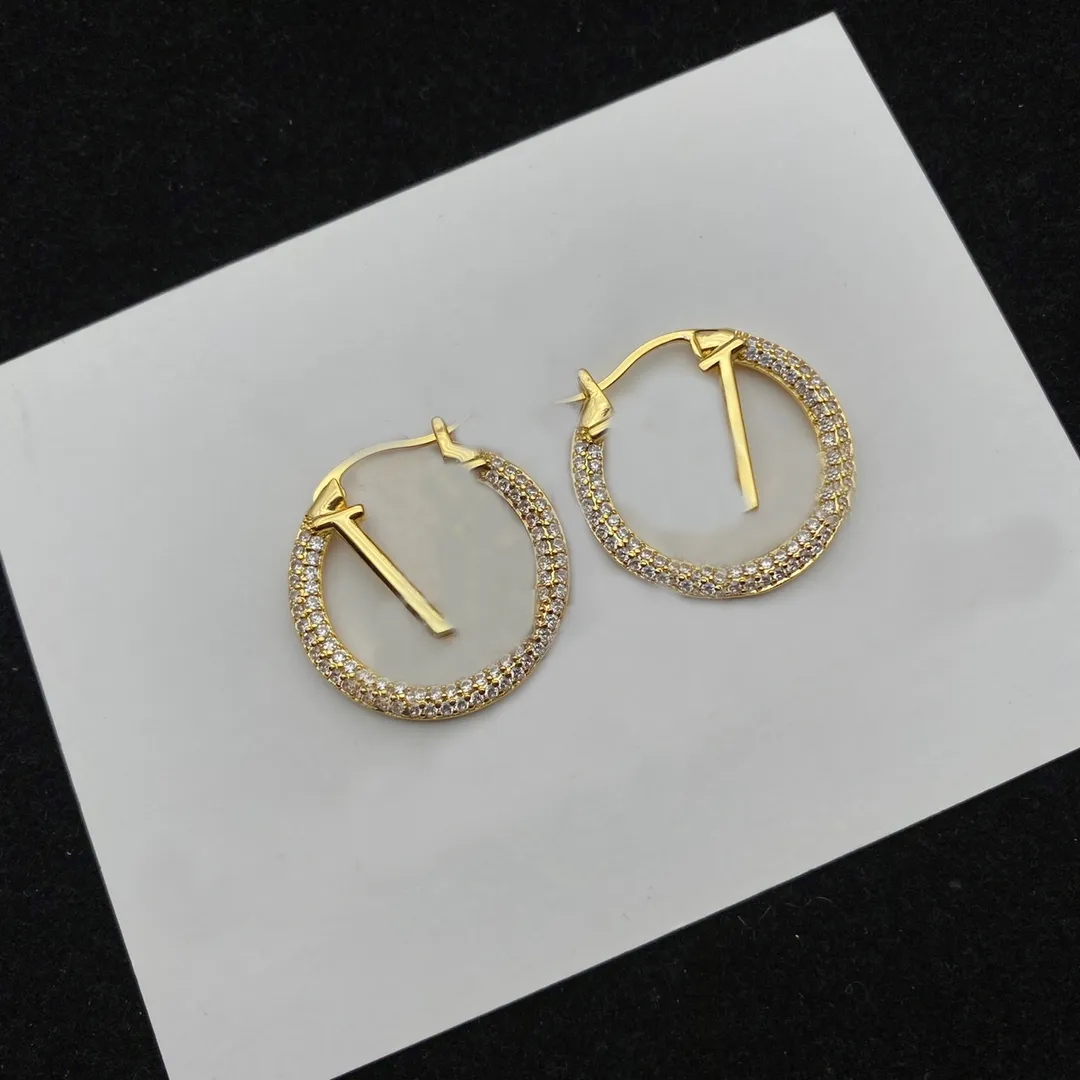 Klassieke Oorringen Ontwerper 18K Gouden Oorknopjes Grote Cirkel Vrouwen Sieraden Valentijnsdag Cadeau Jewerlry Accessoires