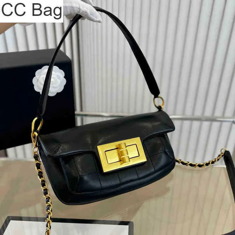 CC Bag Shopping Bags 22ss Womens Black / white Trend 2.55 Sac à bandoulière Top en cuir de veau Vintage Classic Check Quilted Designer Gold Hardware Chain