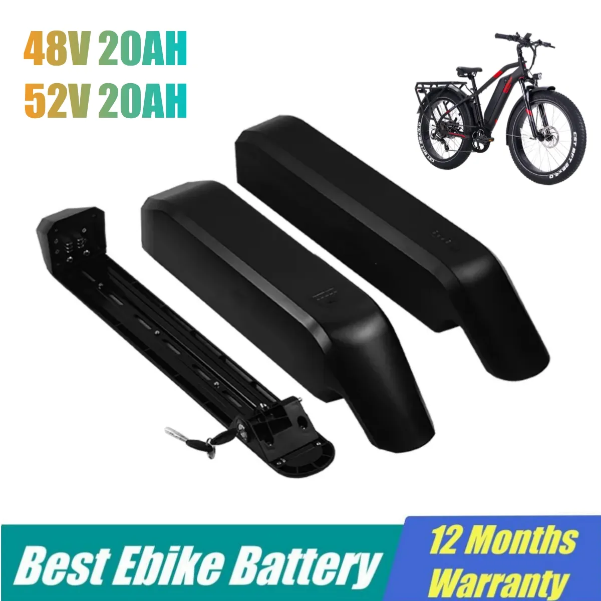 Yan Sürüm Ebike Bataryası 52V 20AH 48V W/ Samsung 21700 Piller Himiway E-Bike Ariel Rider Kepler Vtuvia Elektrik Bisikleti 1500W 1000W 750W 500W Bafang Motor