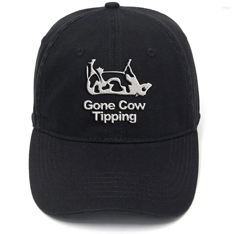 Ball Caps Lyprerazy Gone Cow Tipping Funny Washed Cotton Adjustable Men Women Unisex Hip Hop Cool Flock Printing Baseball Cap