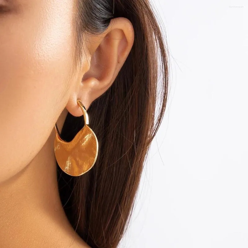 Hoop Ohrringe IngeSight.Z Vintage Metall Halbrund Für Frauen Einfache Geometrische Gold Farbe Ohrringe 2023 Sommer Schmuck Geschenk