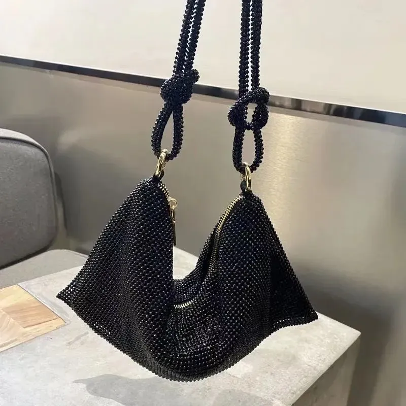 Shopping Bags Fashion Women Handbags Shoulder Bag for Ladies Hobo Bags Diamond Shiny Luxury Designer Hobos Handle Shining Rhinestones