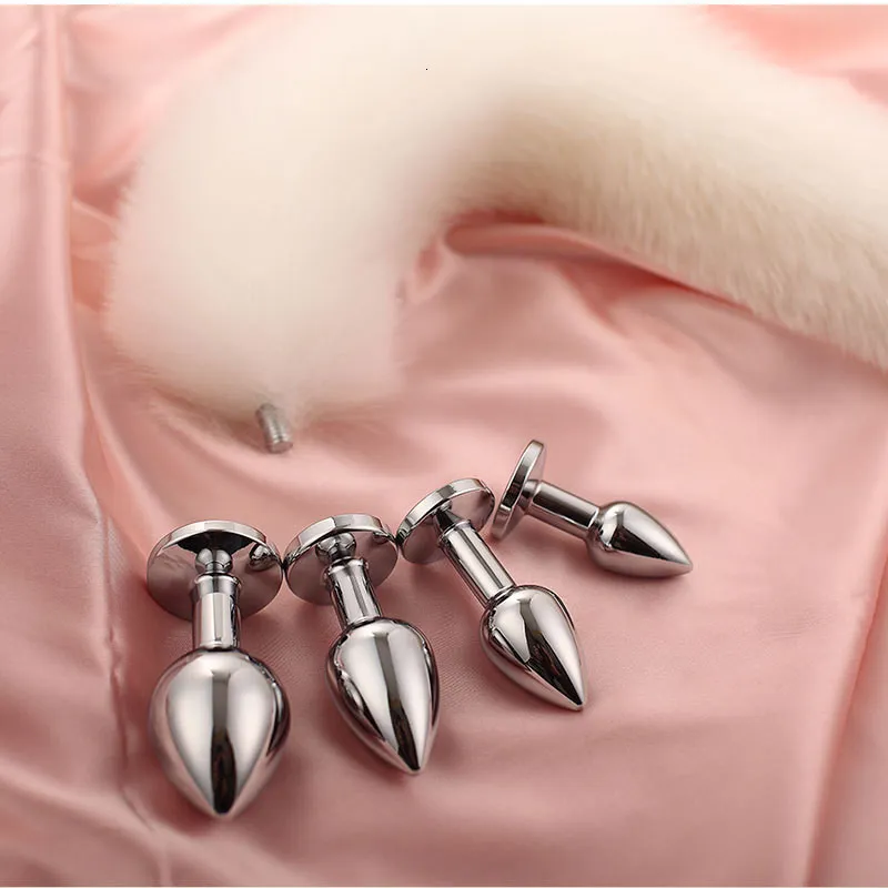Анальные игрушки сексуальный хвост с съемным гладким сенсорным металлическим простат