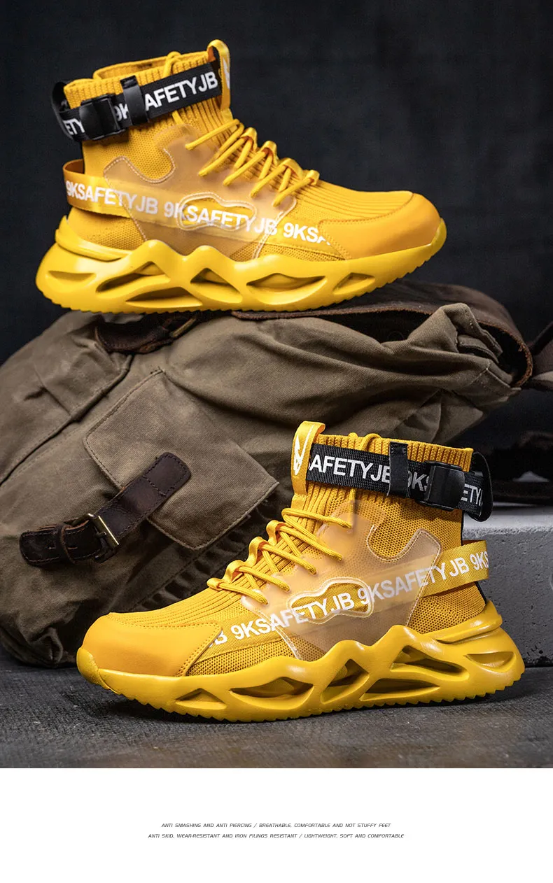 DHgate Mens Steel Toe Work Boots Indestructible Safety Shoes Puncture Proof Sneakers Male Footwear Work Shoes Shoes Accessories