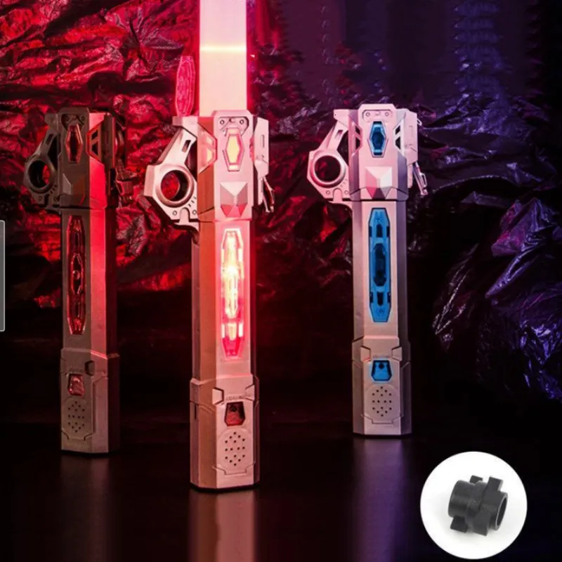 Led Rave Toy lightsaber Children's toy laser sword Star 2 in 1 flash stick Fluorescent stick hair light saber Children's toy sword RGB Light 230710