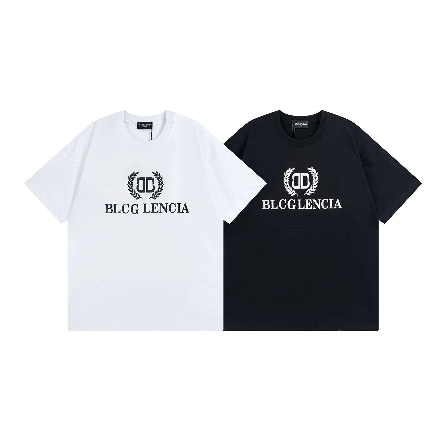 BLCG LENCIA 2023 Summer New 250g 100% Cotton T-shirt Men High Quality Print Color Sleeve Drop Tshirts Oversize Tops 2023207