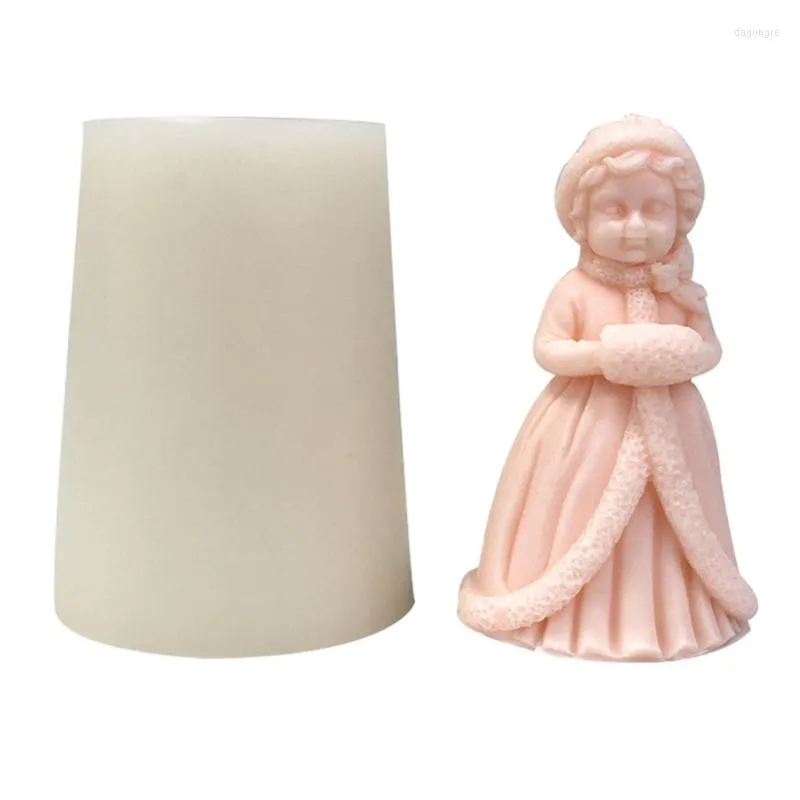 Moldes de cozimento feitos à mão para menina de natal molde de silicone aromaterapia emplastros vela faça você mesmo por atacado