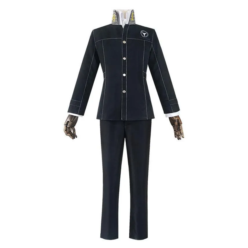 Shin Megami Tensei Persona 4 Yasogami Yu Narukami Cosplay Kostym Vuxna Män Pojke Skola Uniform Costume226e