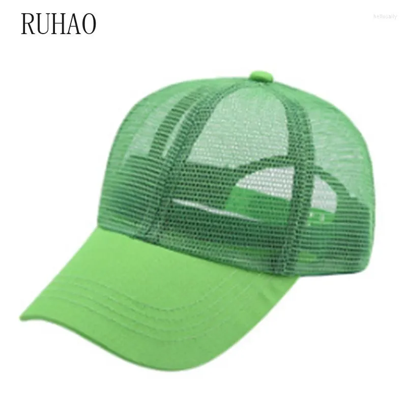 Ball Caps RUHAO Men's Baseball Cap Solid Summer Mesh Hats For Men Women  Snapback Gorras Hombre Casual Hip Hop Dad Hat