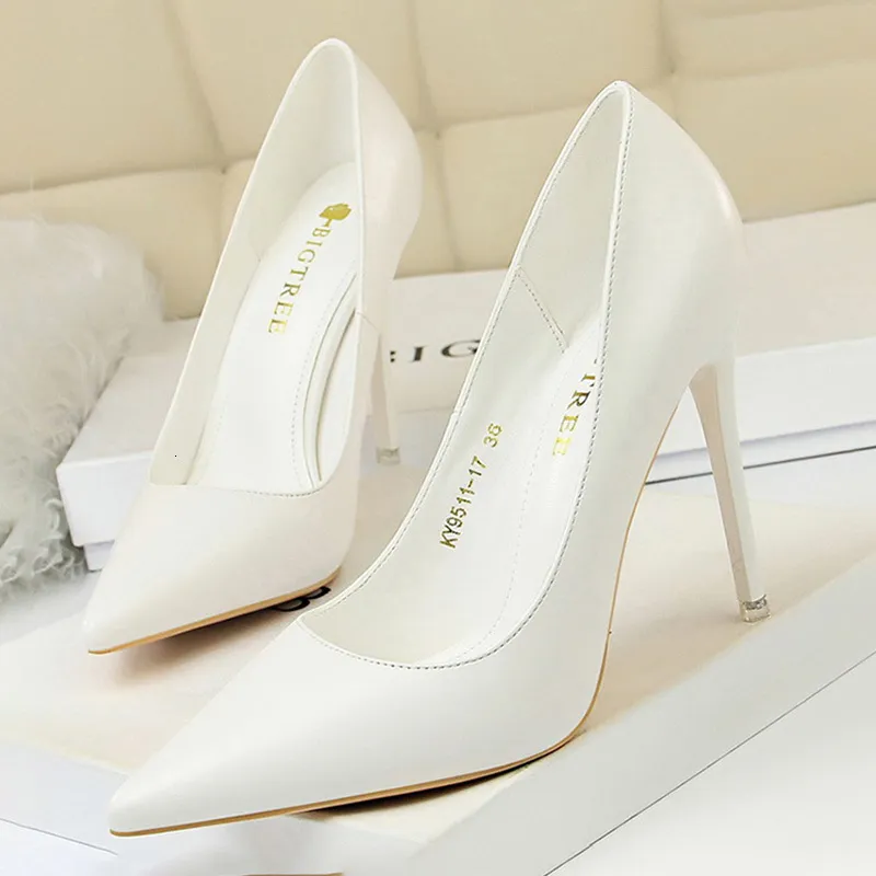 BigTREE Stiletto Light Pink Dress Shoes Fashionable High Heel
