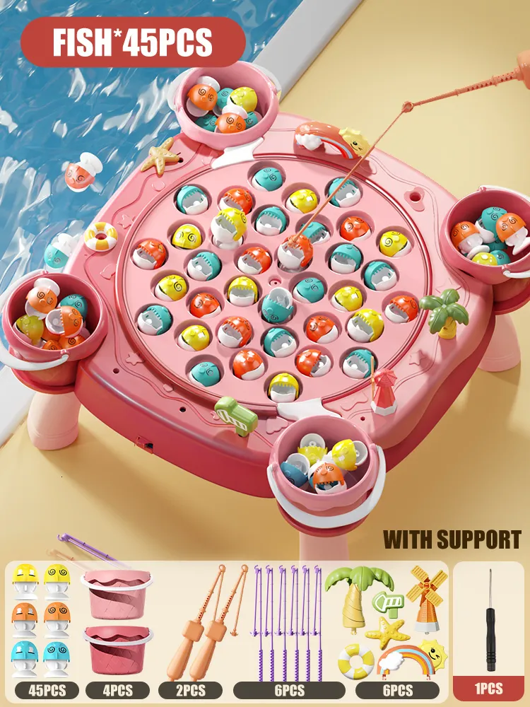 Electric Magnetic Fishing Sand Play With Music And Imitation Fish Rod Fun  Fun Food Water Park Toy For Kids Ages 3 6 Educational Magnet Game For Girls  And Boys 230711 From Jiao08, $24.32