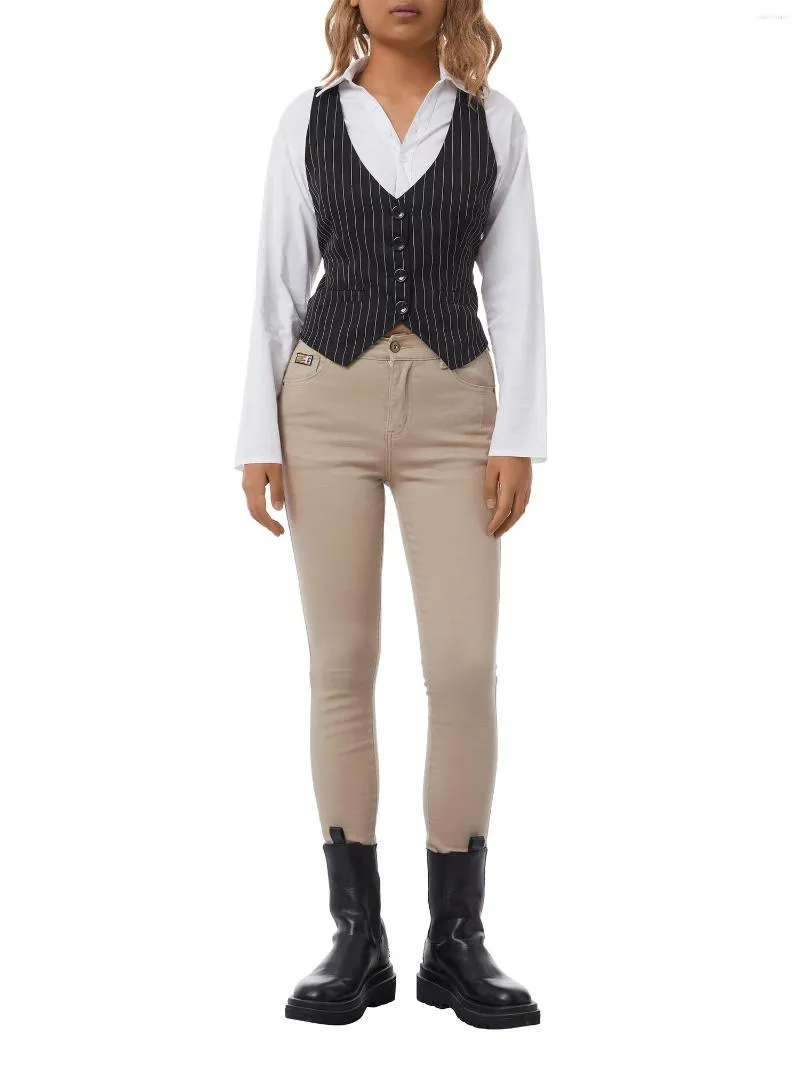 Womens Vests Elegant Women S V Neck Button Front Sleeveless Vest Top Formal Cropped Blazer Gilet Outwear For Dressy Occasions From Hubertamber 16.84 DHgate.Com