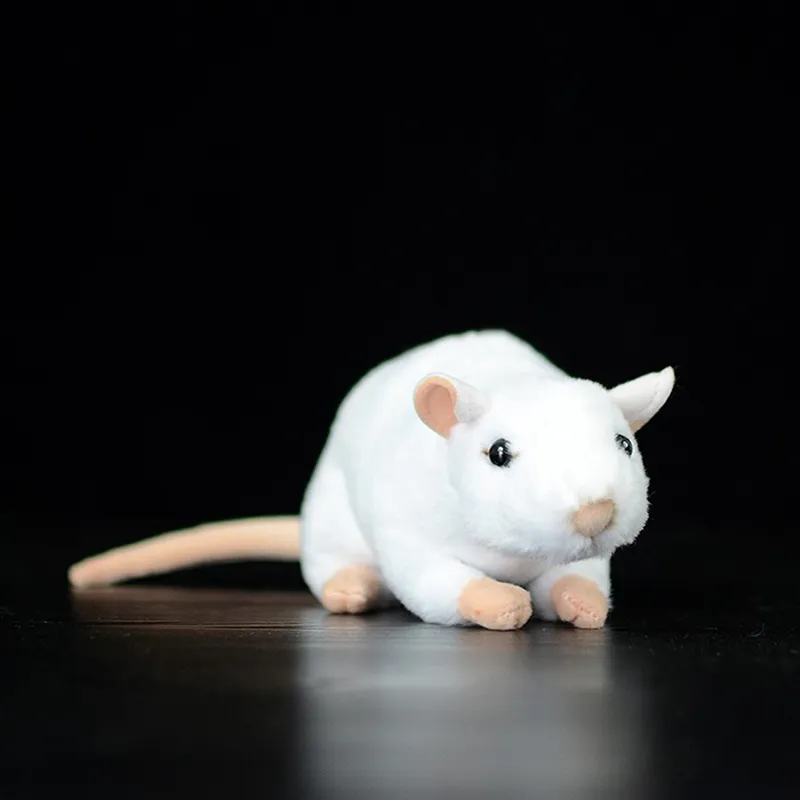 Plüschpuppen Weiches echtes Leben Mini Weiße Ratten Maus Plüschtier Lebensechte Mäuse Kuscheltiere Spielzeug Geburtstag Weihnachtsgeschenke 230711