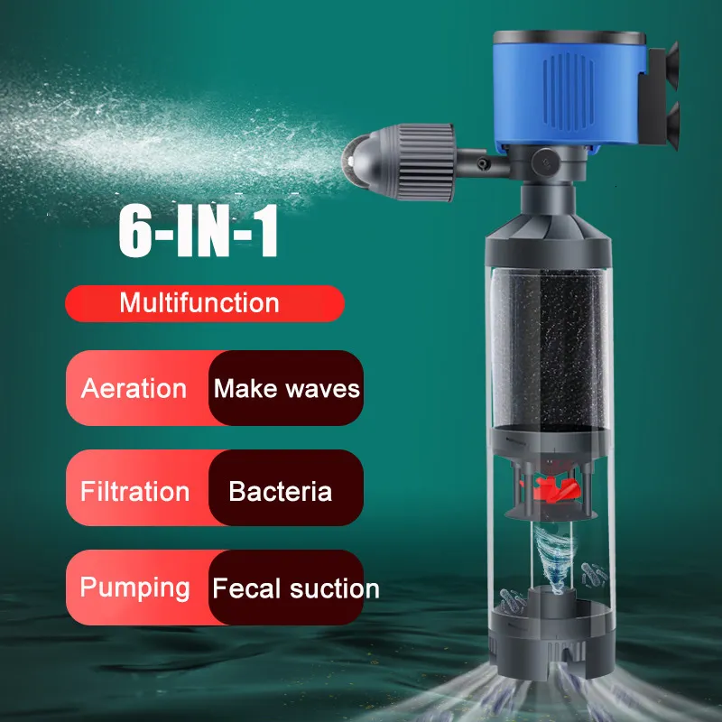 Filtration Heating Quiet Fish Tank Builtin Water Filter Circulating Pump Fecal Separation Collector Oxygenation Aquarium Pumping 110V 220V 230711