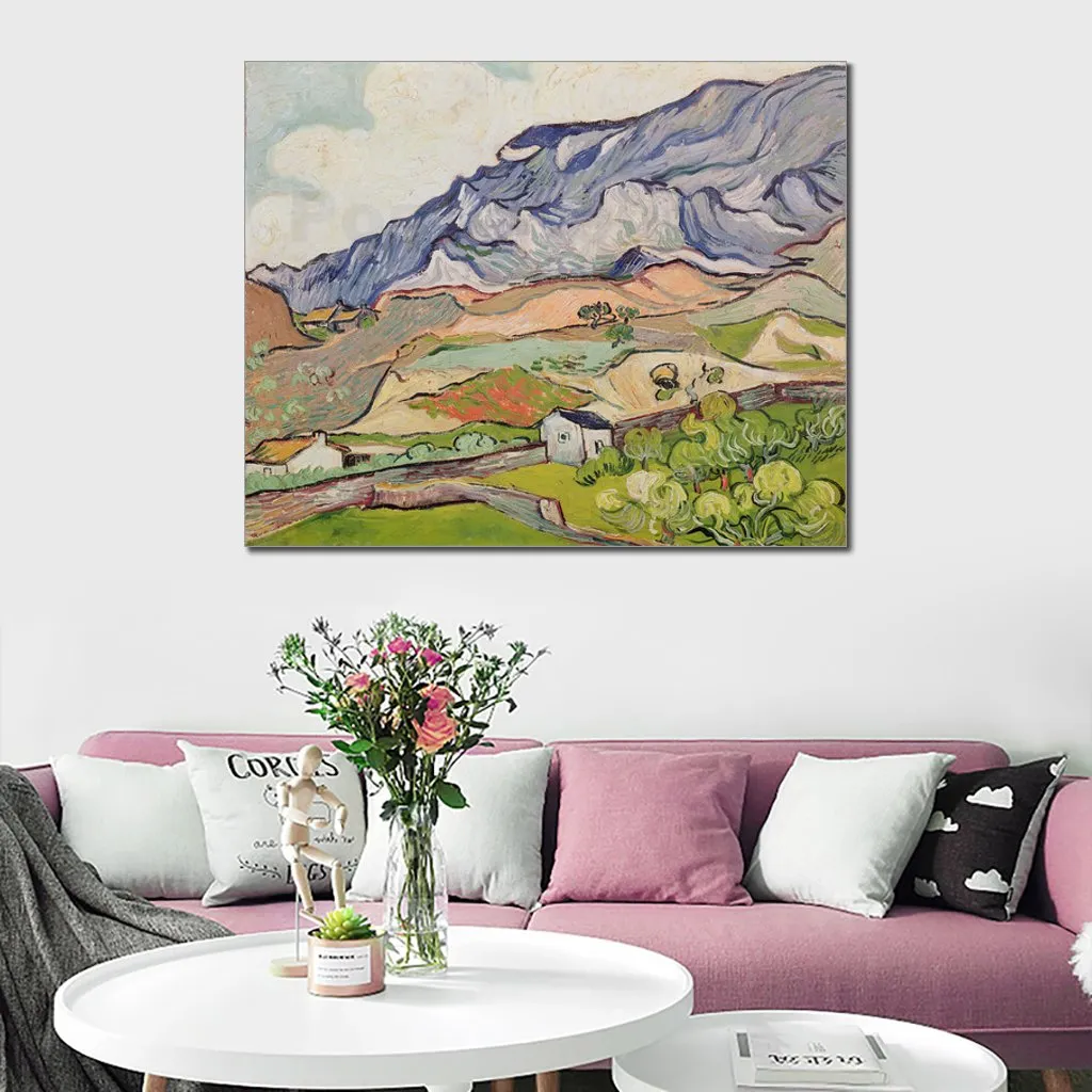 High Quality Handcrafted Vincent Van Gogh Oil Painting The Alpilles Landscape Canvas Art Beautiful Wall Decor