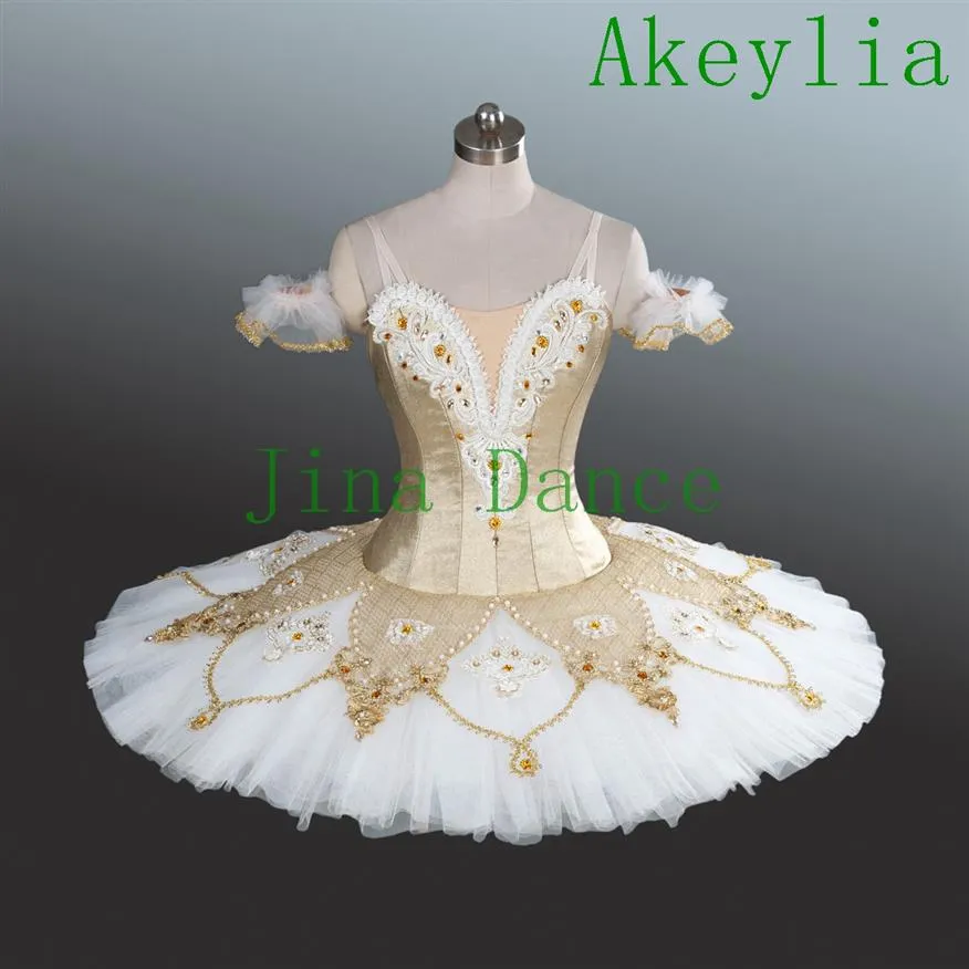 Or professionnel classique crêpe tutu magnifique or ballet compétition tutu professionnel Ballet Tutu Costumes pour femmes294Q