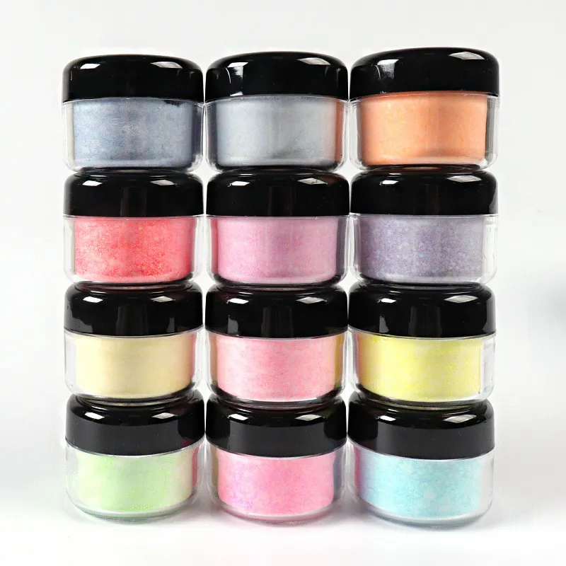 Acryl Poeders Vloeistoffen 12Box Set Mixed Hexagon Nail Glitter Carving Crystal Acrilic Powder Professional Extension Pigment DIY Manicure Kit 230712