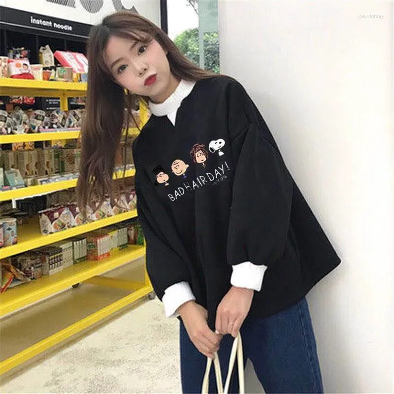 Sweats à capuche pour femmes femmes hauts à la mode automne dames Kawaii étudiants sweat vêtements pulls filles mignonnes coréen Streetwear