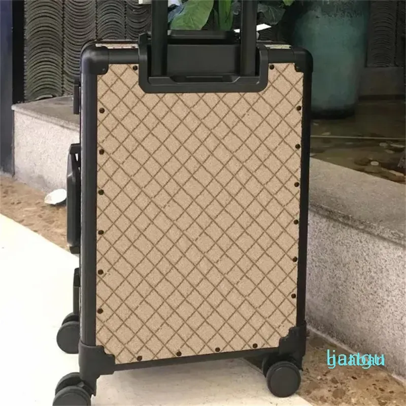 2023-Suitcases Case Men Men Women Texture Draw Bar Savoy Tround Purse Rod Luggages