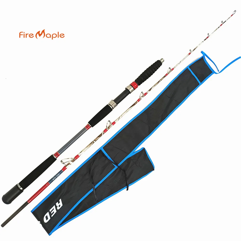 Boat Fishing Rods Red Shark 1.58 meters 5 feet very sturdy pole slow jump fishing solid tip XH surfing casting offshore FRP hard boat rotating pole 230711