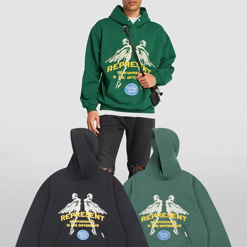 Herren-Kapuzenpullover, Sweatshirts, Vintage Spirit Hoodie, Engelsschaum-Druck, High-Street-Baumwolle, Oversize-Qualität, lockerer Frottee-Kapuzenpullover für Herren und Damen 230711