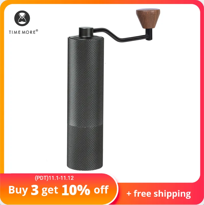 مطاحن القهوة اليدوية Timemore Store Slim Plus Manual Coffee Grinder Burr Upgrade Office Home Travel Office Easy Grinder 230711